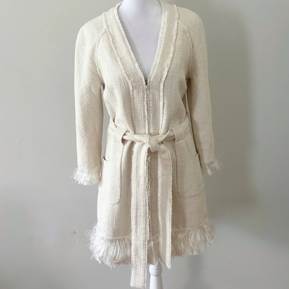 Alexis Dresses Alexis Cream Off White Tweed Zipper Front